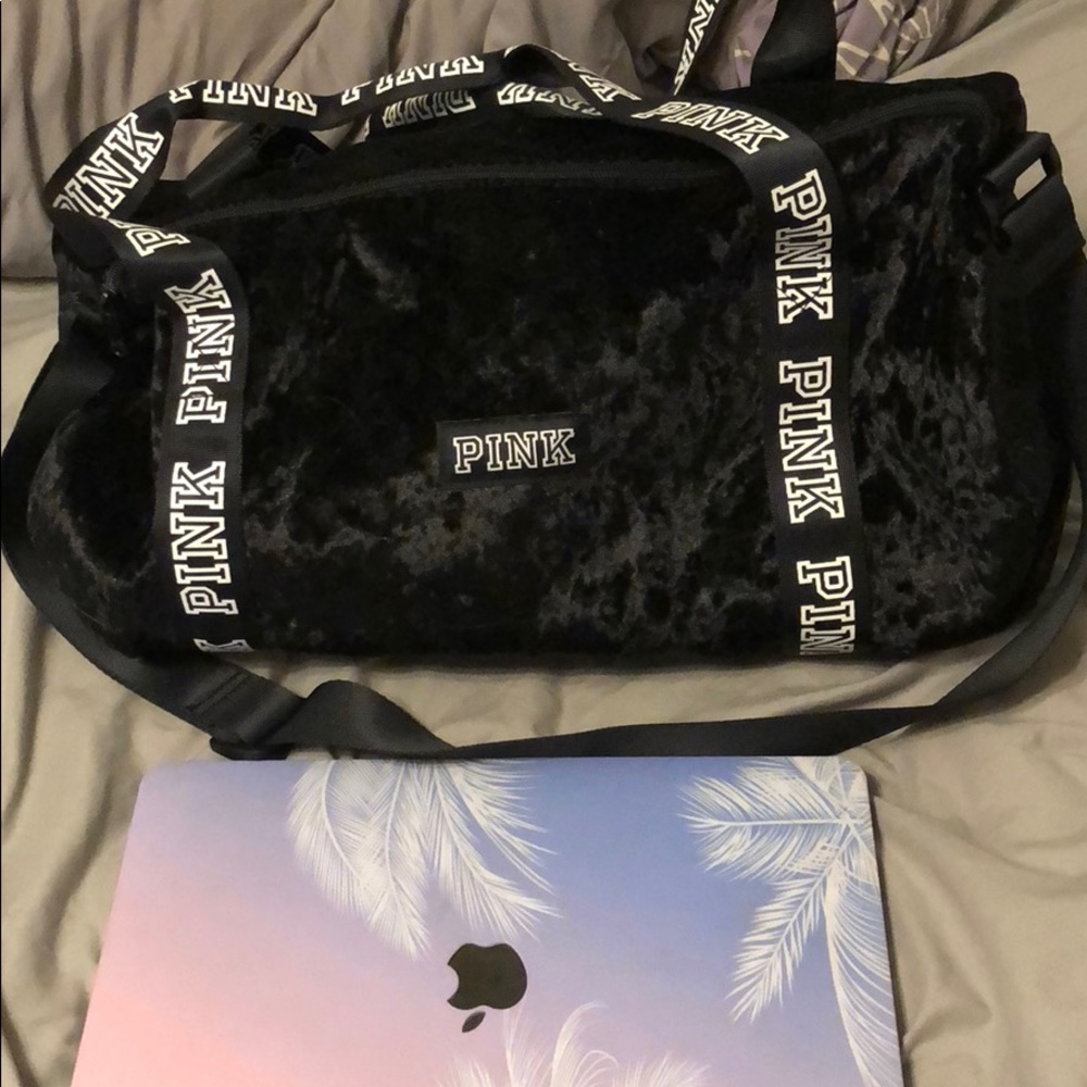 PINK VELVET MINI DUFFLE